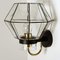 Large Iron and Clear Glass Wall Light from Glashütte Limburg, 1960 4