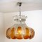 Amber Glass Flower Ceiling Lamp from AV Mazzega, Italy, Set of 2, Image 14