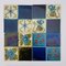 Panel of 16 Authentic Glazed Relief Tiles, 1930s, Image 10