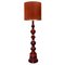 Large Ceramic Floor Lamp with New Silk Custom Made Lampshade by René Houben 1