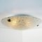 Large Textured Murano Flush Mount / Wall Light from Hillebrand, 1960s 5