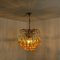 Venini Style Chandelier with Murano Burned Orange Glass Flowers, 1960s 8