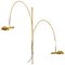 Double Ball Brass Arc Floor Lamp with Adjustable Height by Florian Schulz, 1970, Image 2