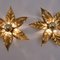 Large Brass Flower Wall Light in Style of Willy Daro, 1970s 3