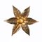 Large Brass Flower Wall Light in Style of Willy Daro, 1970s 8