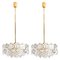 German Faceted Crystal and Gilt Metal Four-Tier Chandelier from Kinkeldey, Set of 2 1