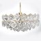 German Faceted Crystal and Gilt Metal Four-Tier Chandelier from Kinkeldey, Set of 2, Image 3