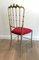 Chiavari Brass Chair and Stool, France, 1970s, Set of 2, Image 7