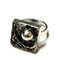 Brutalist Square Vintage Silver Ring, 1970s 6