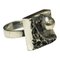 Brutalist Square Vintage Silver Ring, 1970s 1