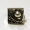 Brutalistischer quadratischer silberner Vintage Ring, 1970er 2