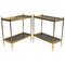 Bronze and Leather Tables, 1960s, Set of 2, Image 1