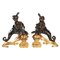 Bronze Chenets with Chimera Decoration, 19th Century, Set of 2 1