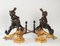 Bronze Chenets with Chimera Decoration, 19th Century, Set of 2 4