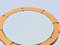 Miroir Rond Mid-Century avec Cadre Jaune Orange 3