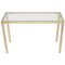 French Brass Console Table with Glass Top, 1970s 1