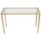 French Brass Console Table with Glass Top, 1970s, Image 1