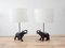 Black Patinated Bronze Elephant Lamps, Set of 2 5