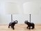Schwarz patinierte Elefanten Lampen aus Bronze, 2er Set 2
