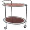 Oval Chrome and Glass Mirrored Bar Cart, 1950s 1