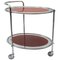 Oval Chrome and Glass Mirrored Bar Cart, 1950s, Image 1