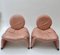 Pink Leather Lounge Chairs, 1970s, Set of 2 7