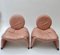 Pink Leather Lounge Chairs, 1970s, Set of 2, Image 7