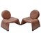 Pink Leather Lounge Chairs, 1970s, Set of 2, Image 1