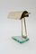 Italian Glass and Brass Desk Lamp, 1940s, Image 2