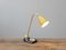 Mid-Century Adjustable Brass Table Lamp and Vide Poche with a Yellow Metal Shade 7