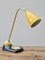 Mid-Century Adjustable Brass Table Lamp and Vide Poche with a Yellow Metal Shade, Image 6