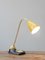 Lampada da tavolo Mid-Century regolabile in ottone e vetro con paralume in metallo giallo, Immagine 8