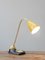 Mid-Century Adjustable Brass Table Lamp and Vide Poche with a Yellow Metal Shade 8