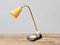 Mid-Century Adjustable Brass Table Lamp and Vide Poche with a Yellow Metal Shade 2