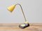 Mid-Century Adjustable Brass Table Lamp and Vide Poche with a Yellow Metal Shade, Image 2