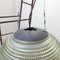 Lámpara colgante francesa industrial de vidrio de Holophane, años 50, Imagen 8