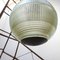 Lámpara colgante francesa industrial de vidrio de Holophane, años 50, Imagen 2