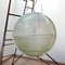 Industrial French Glass Hanging Lamp from Holophane, 1950s 1