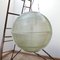 Lámpara colgante francesa industrial de vidrio de Holophane, años 50, Imagen 1