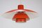 Rote Vintage Deckenlampe von Poul Henningsen für Louis Poulsen, 1980er 3