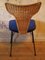 Italian Rattan, Black Metal & Blue Velvet Dining Chairs, 1950s, Set of 4 7