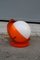 Pop Art Orange White Ball Table Lamp from Guzzini, 1960s 1