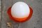 Pop Art Orange White Ball Table Lamp from Guzzini, 1960s, Image 3