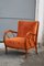 Italian Orange Velvet & Cherry Lounge Chairs by Paolo Buffa, 1950s, Set of 2 2