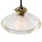 Mid-Century Industrial Holophane Glass Ceiling Lamp 2