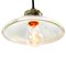 Mid-Century Industrial Holophane Glass Ceiling Lamp 3