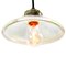 Mid-Century Industrial Holophane Glass Ceiling Lamp, Image 3