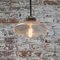 Mid-Century Industrial Holophane Glass Ceiling Lamp 5