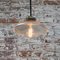 Mid-Century Industrial Holophane Glass Ceiling Lamp, Image 5