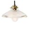 Industrielle Mid-Century Holophane Glas Deckenlampe 1